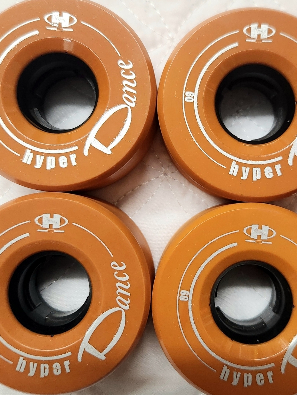 Vintage Hyper Roller Skate Wheels Orange Dance 60mm Set of 8